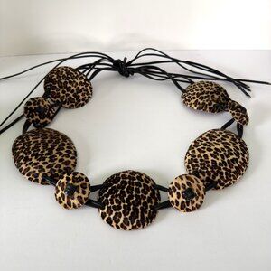 Vintage Fred Coen Cowhide Leopard Print Wrap Belt Leather String Tie Handcrafted
